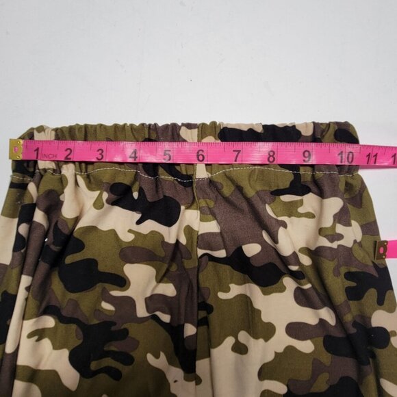 Camo Army Green Elastic Waist Pants - Picture 3 of 5